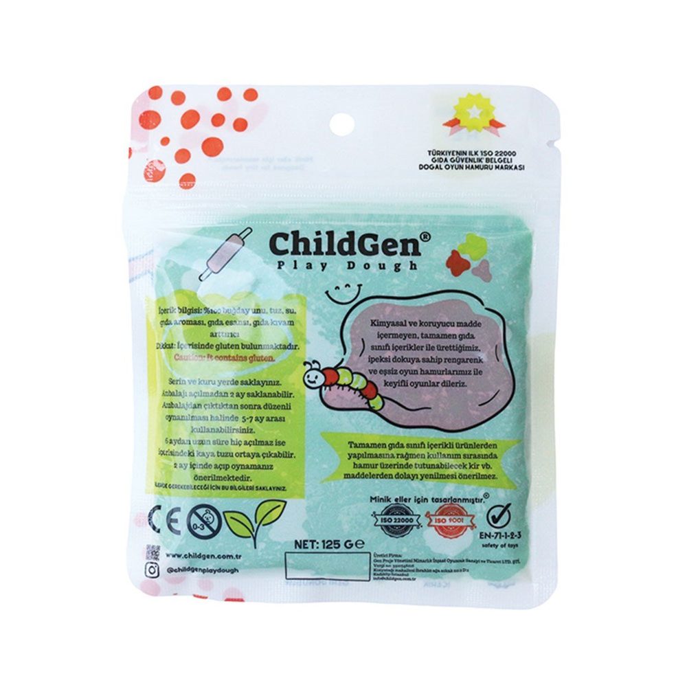 Childgen Play Dough Kartuş - 125gr Yeşil Oyun Hamuru
