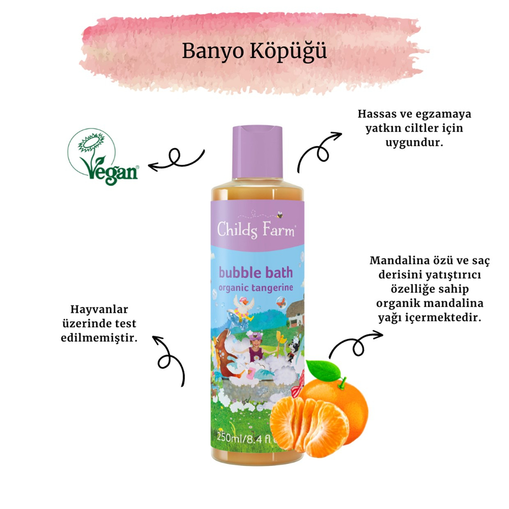 Childs Farm Organik Mandalina Özlü Banyo Köpüğü 250ml