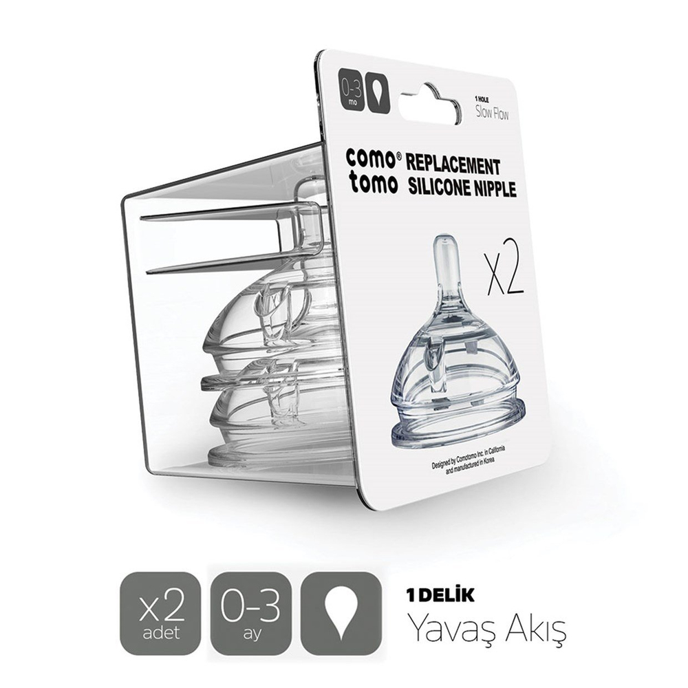 Comotomo Yavaş Akışlı Emzik 2'li 0-3 Ay