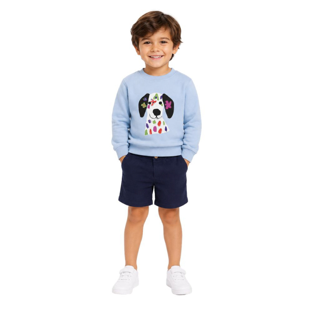 Midu & Fun Floral Puppy Mavi Sweatshirt
