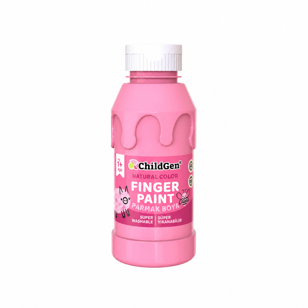 ChildGen Play Dough Süper Yıkanabilir Parmak Boya Süper Yıkanabilir Parmak Boya 350 ml Pembe
