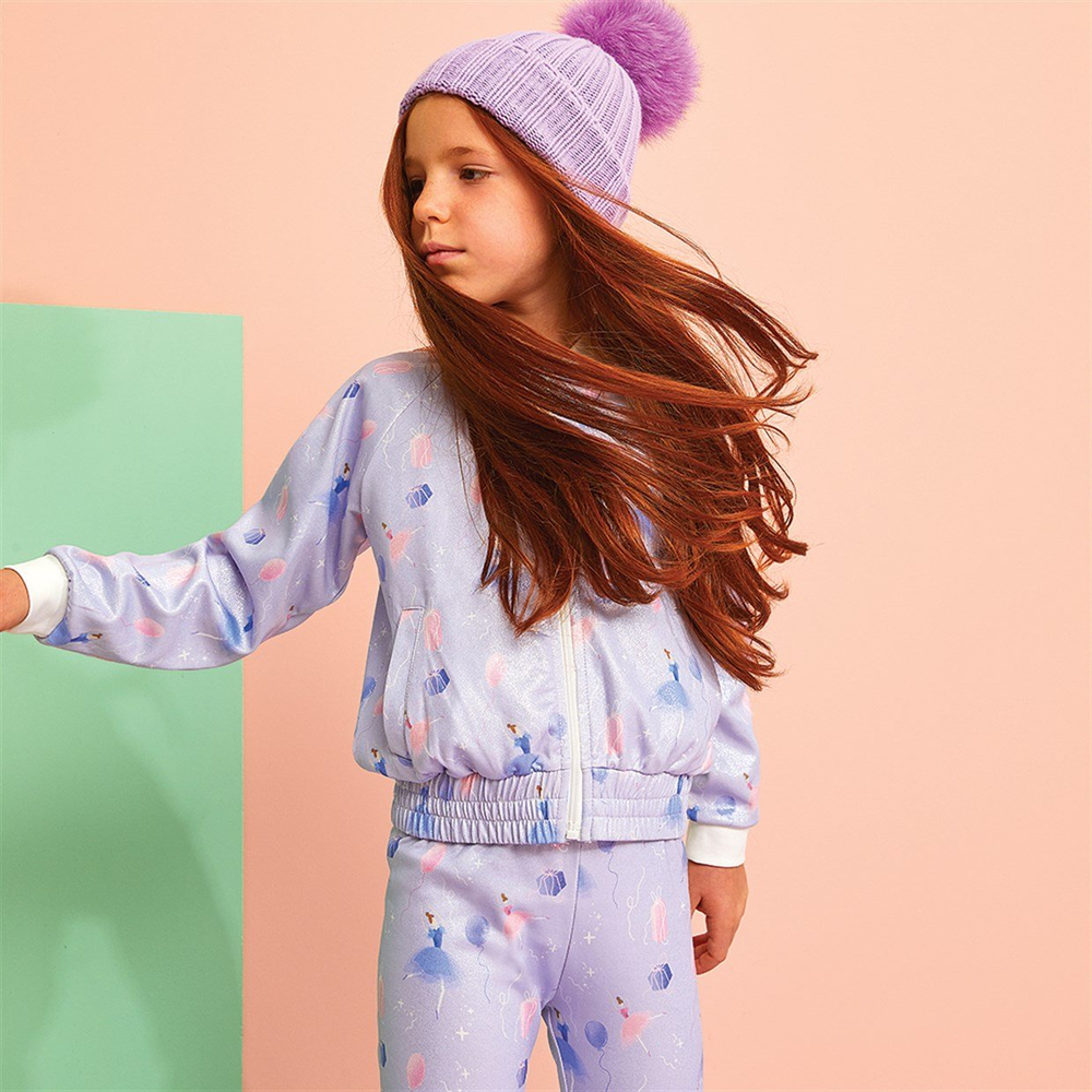 DANCING BALLERINAS PURPLE BOMBER CEKET