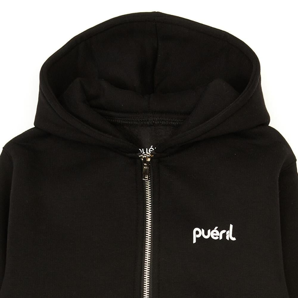 Pueril Kids Şardonlu Fermuarlı Çocuk Eşofman Takımı | Siyah