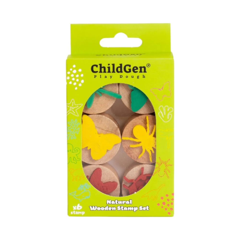 Childgen Play Dough Ahşap Damga Böcekler Seti