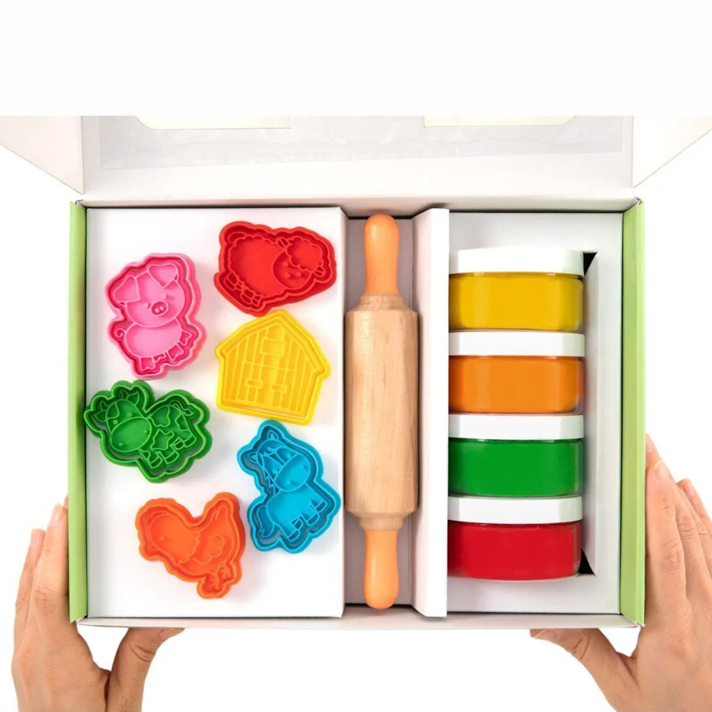 Childgen Play Dough Doğal Oyun Hamurları Premıum Kutu Set Çiftlik