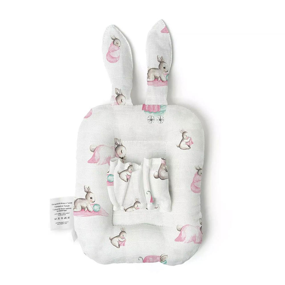 Deux Lapin Bebe Lapin Rose Mini Kol Emzirme Yastığı