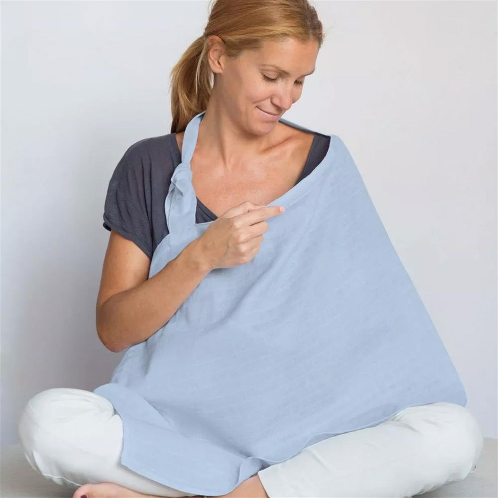 Deux Lapin Endless Blue Müslin Emzirme Önlüğü