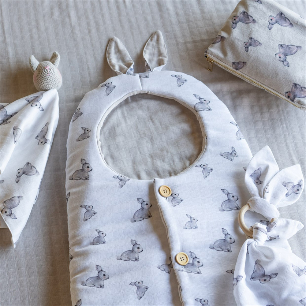 Deux Lapin Iconique Lapin Müslin Kundak Battaniye
