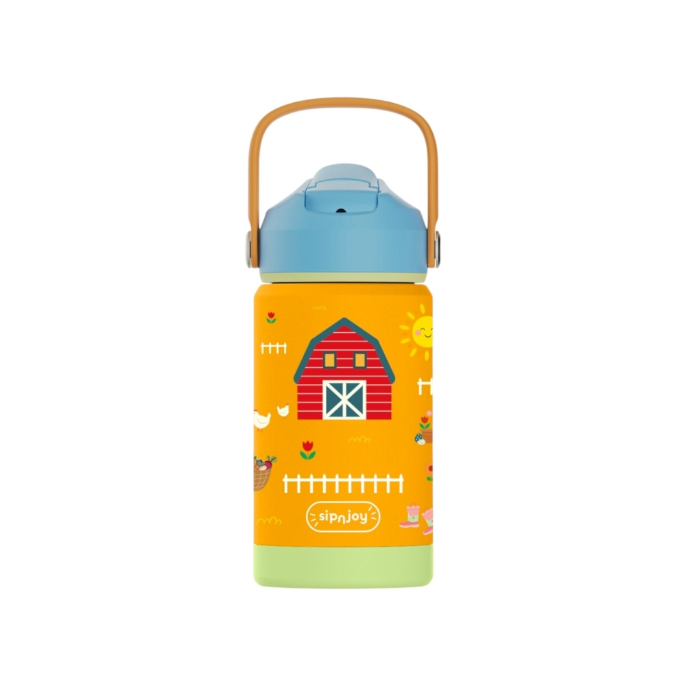 SipnJoy FlipSip Çocuk Su Termosu 360 ml Farmyard Fun