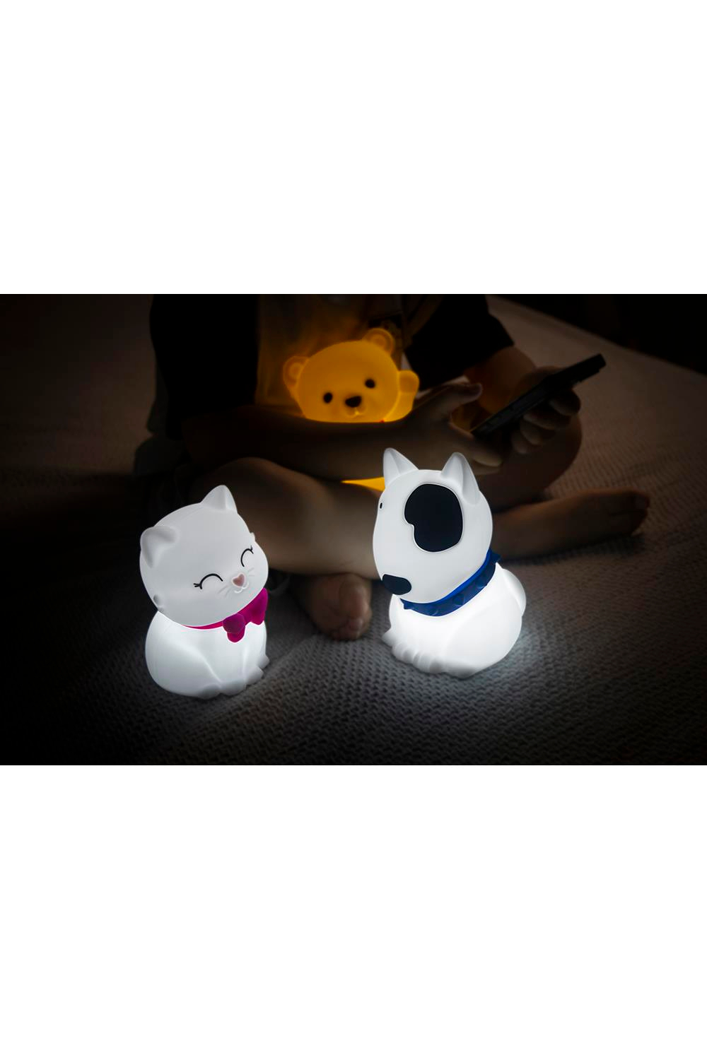 Dhink Silikon Gece Lambası Kedi Tosh Beyaz