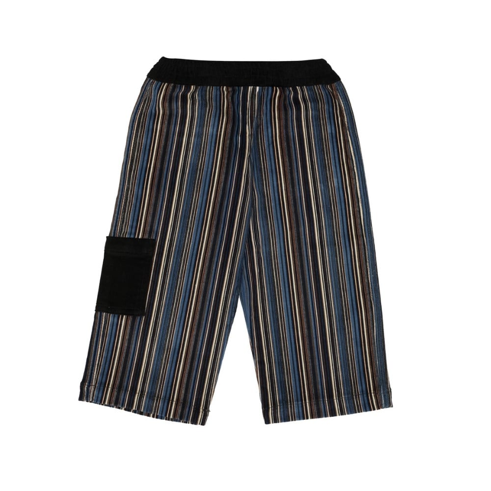 Korabon Mavi Kadife Zebra Pantolon