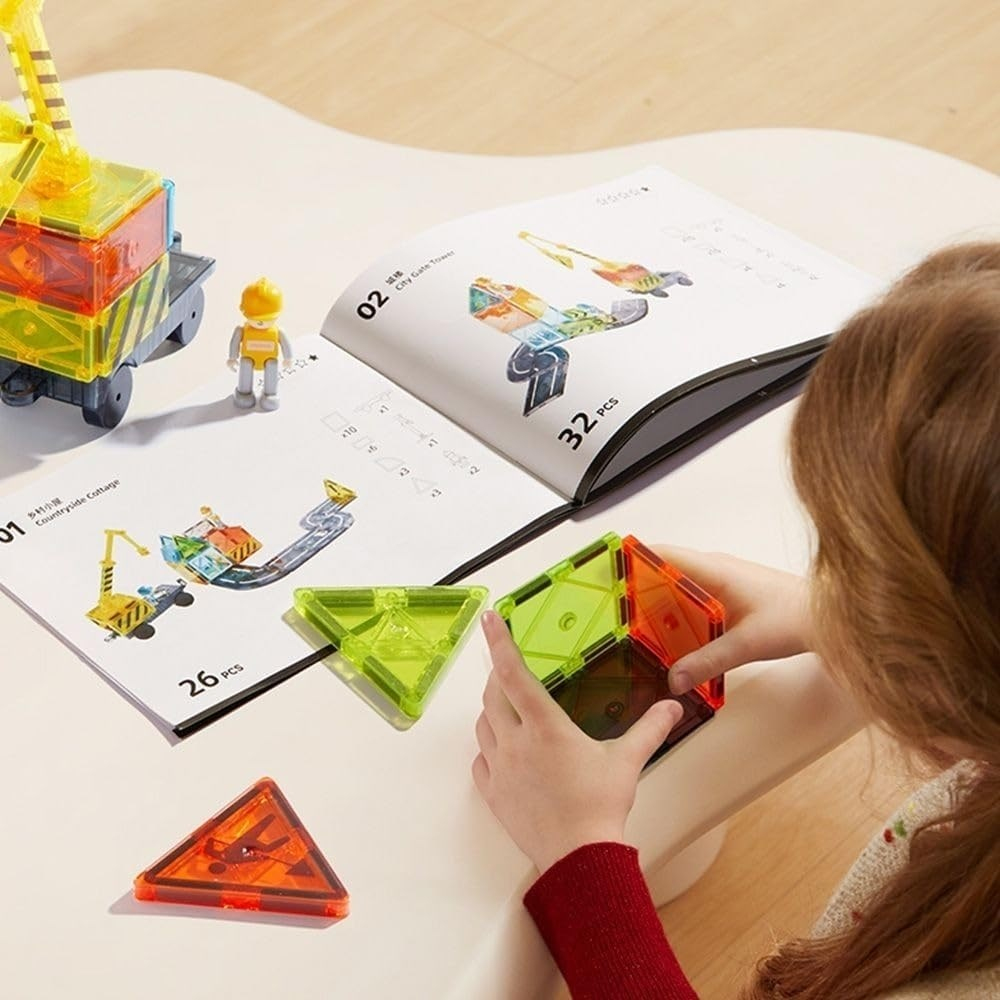 Mideer Renkli Magnetic Tiles Küçük Mimar
