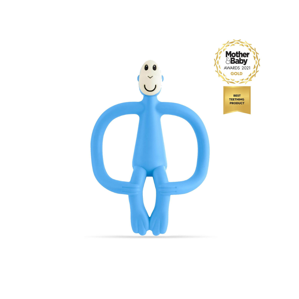 Matchstick Monkey Silikon Diş Kaşıyıcı Monkey Bebe Mavisi