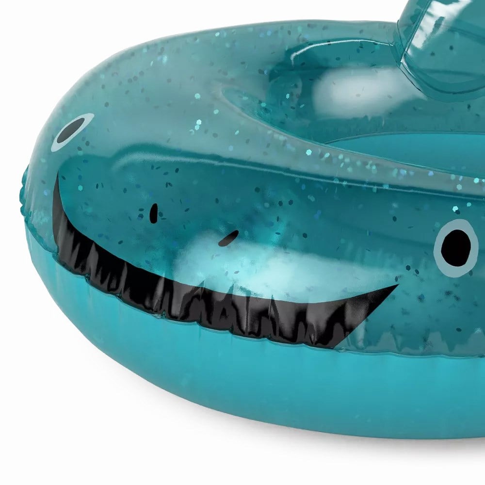 Sun Squad Split Ring-Shark Glitter Novelty Float Green Yüzme Simidi 62 cm
