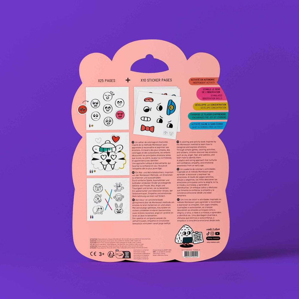 Omy Montessori Çıkartma & Boyama Kitabı Emotions