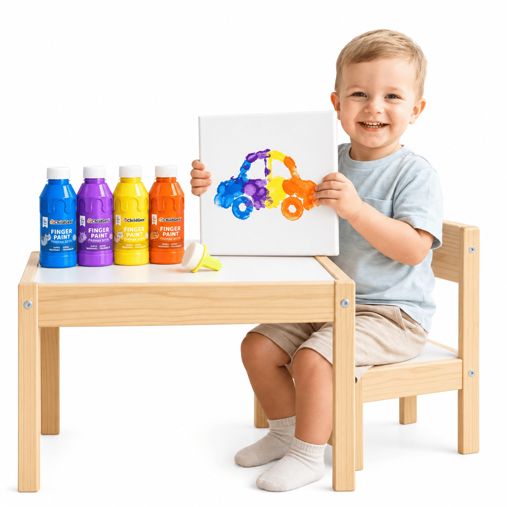 ChildGen Play Dough Süper Yıkanabilir Parmak Boya Süper Yıkanabilir Parmak Boya 350 ml Siyah