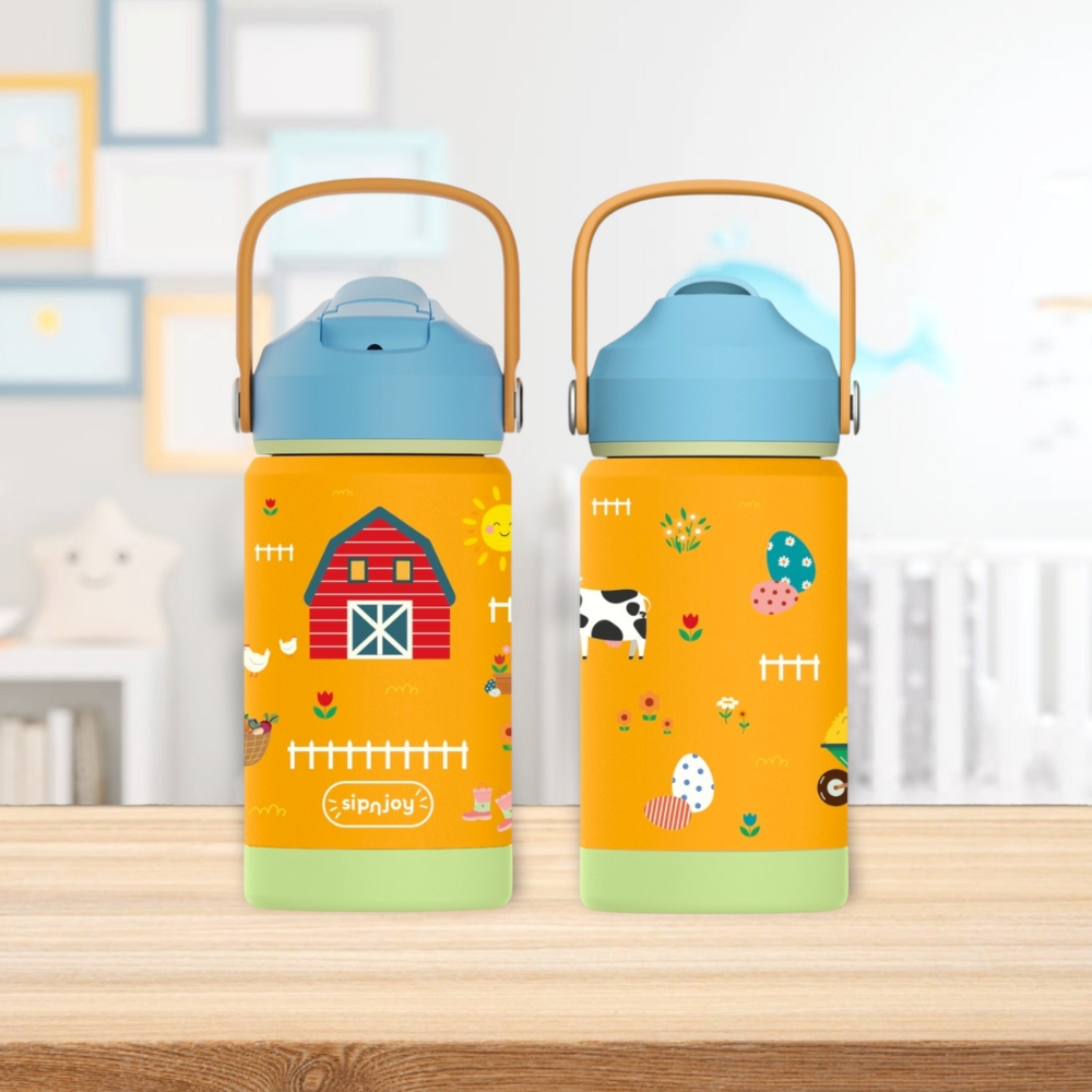SipnJoy FlipSip Çocuk Su Termosu 360 ml Farmyard Fun