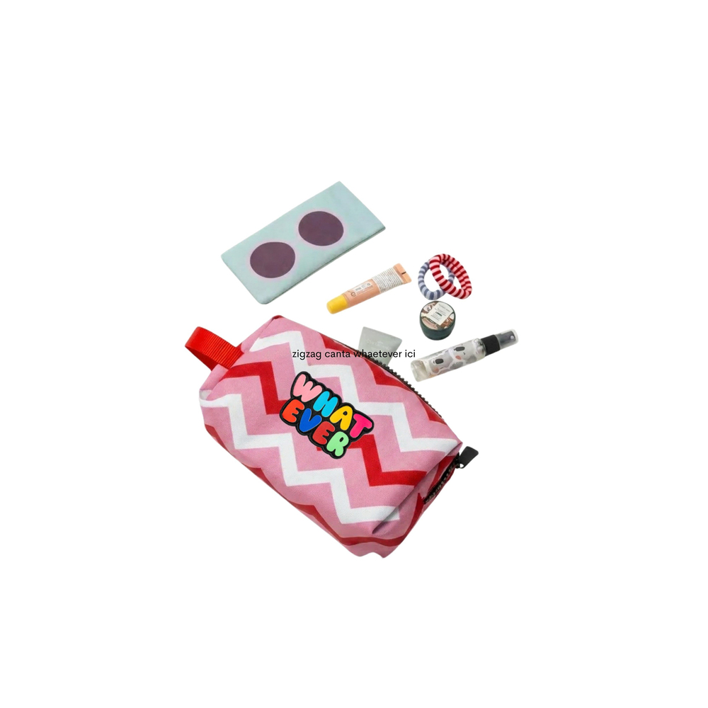 JantiFox Pembe Zigzag Desenli Çok Amaçlı Mini Çanta | Whatever 