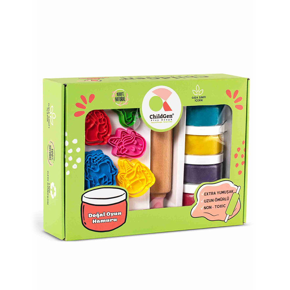 Childgen Play Dough Doğal Oyun Hamurları Premium Kutu Set Unicorn