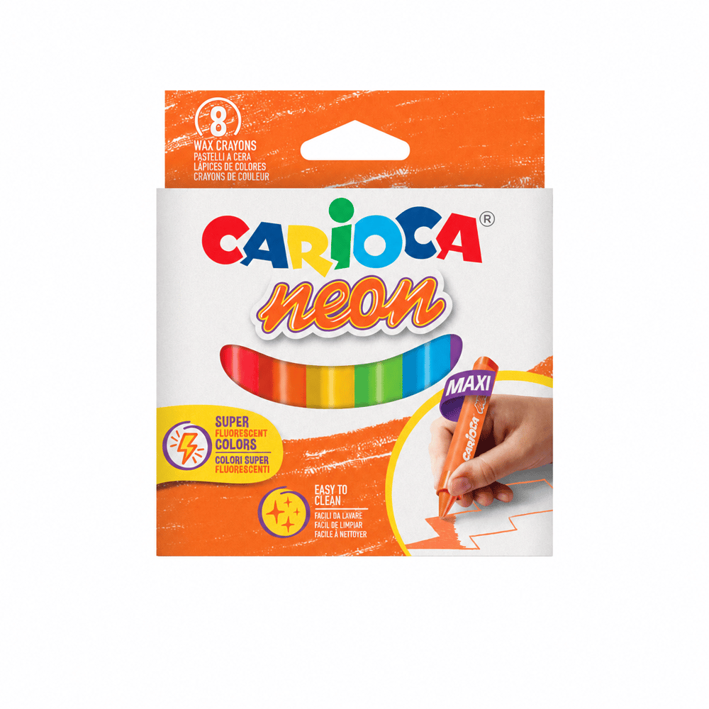 Carioca Jumbo Üçgen Mum Boya Kalemi Neon 8'li