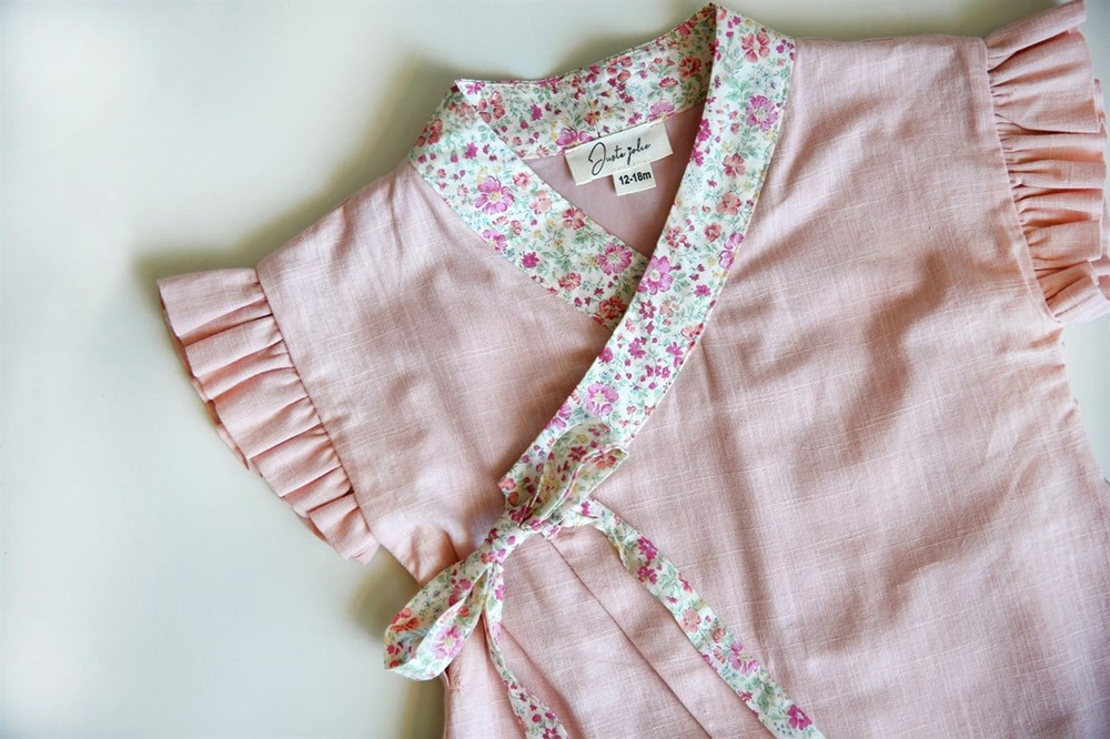 Ekru Çiçekli Kimono