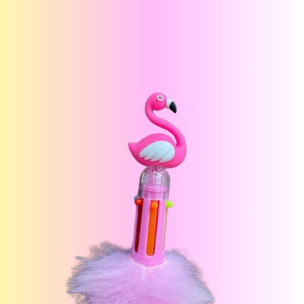 Etoilee Flamingo 6 Renkli Peluş Tükenmez Kalem