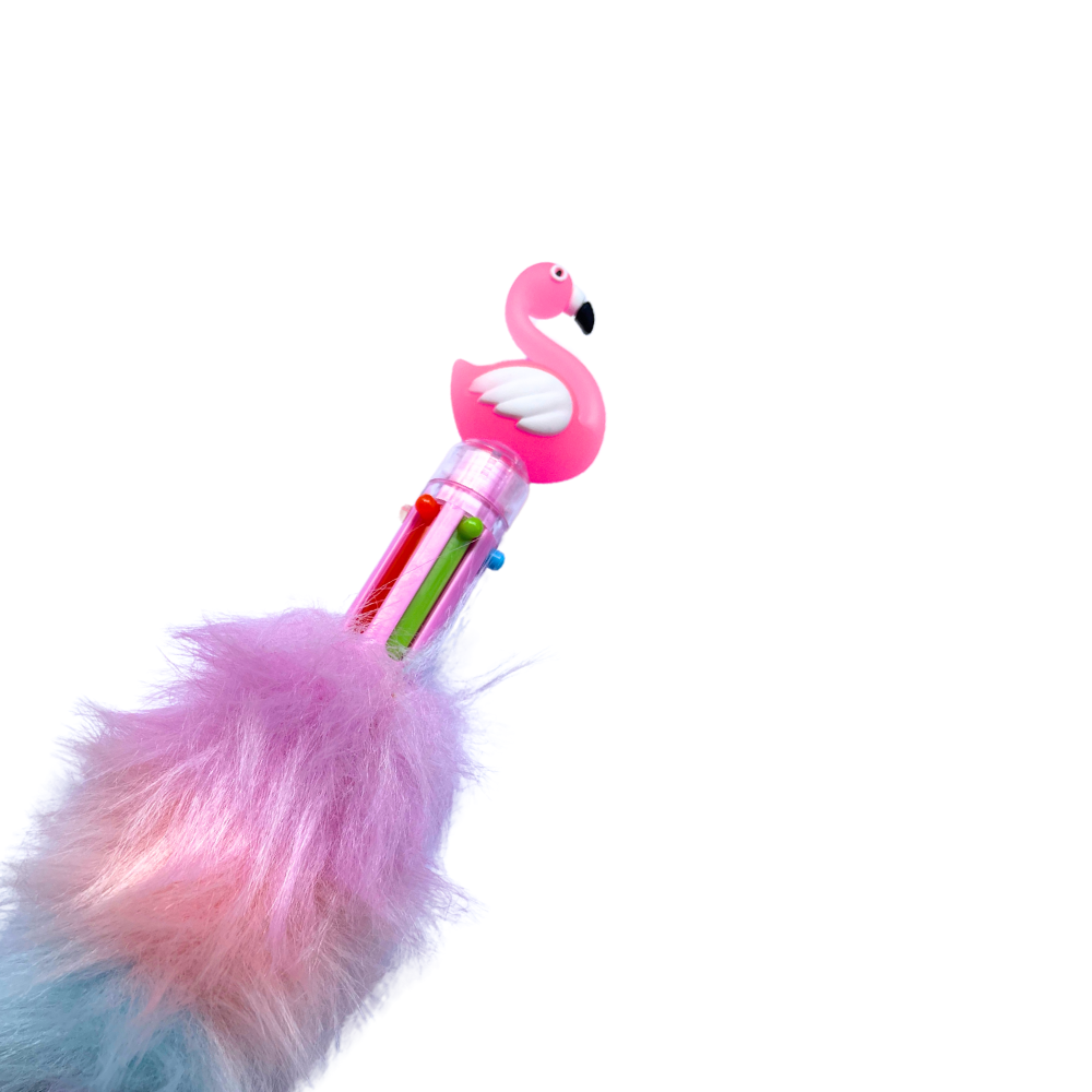 Etoilee Flamingo 6 Renkli Peluş Tükenmez Kalem