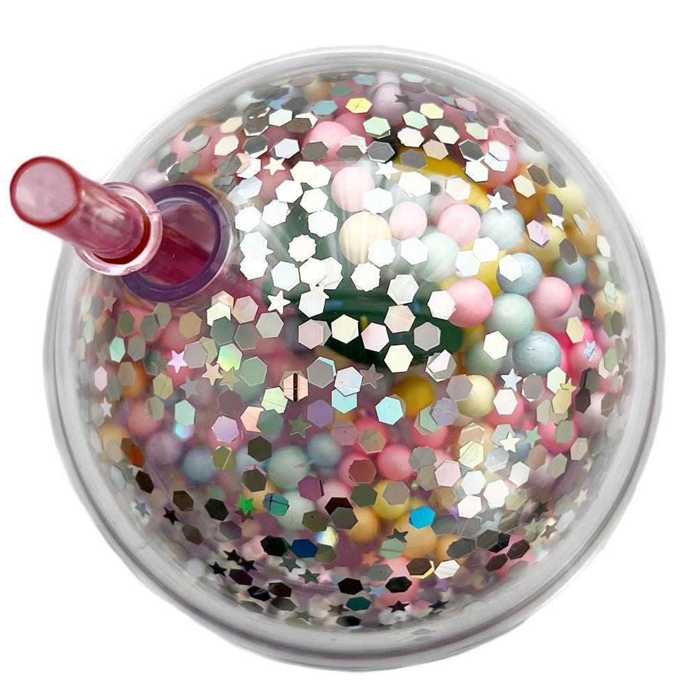 Etoilee Pink Sprinkle Cupcake Simli Pipetli Suluk