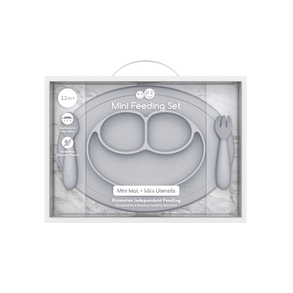 Ezpz Mini Mat Feeding Set Açık Gri