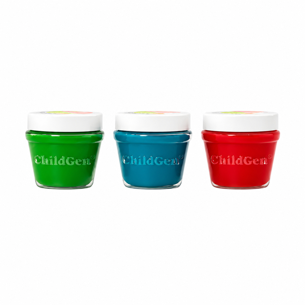 Childgen Play Dough 3'lü Küçük Boy Set (Kırmızı, Mavi, Yeşil) 125 gr x 3