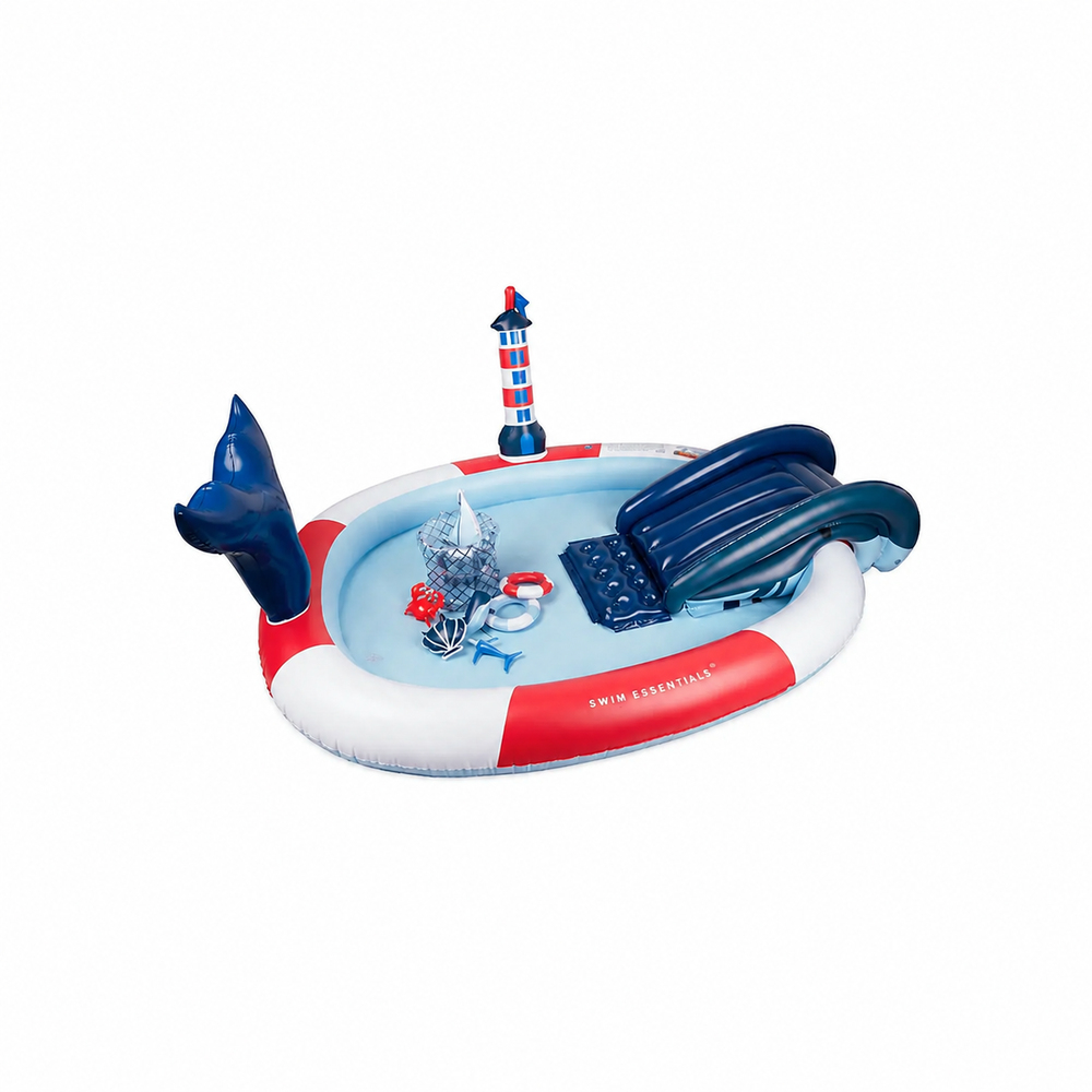 Swim Essentials Whale Fıskiyeli ve Kaydıraklı Şişme Oyun Havuzu 210 cm