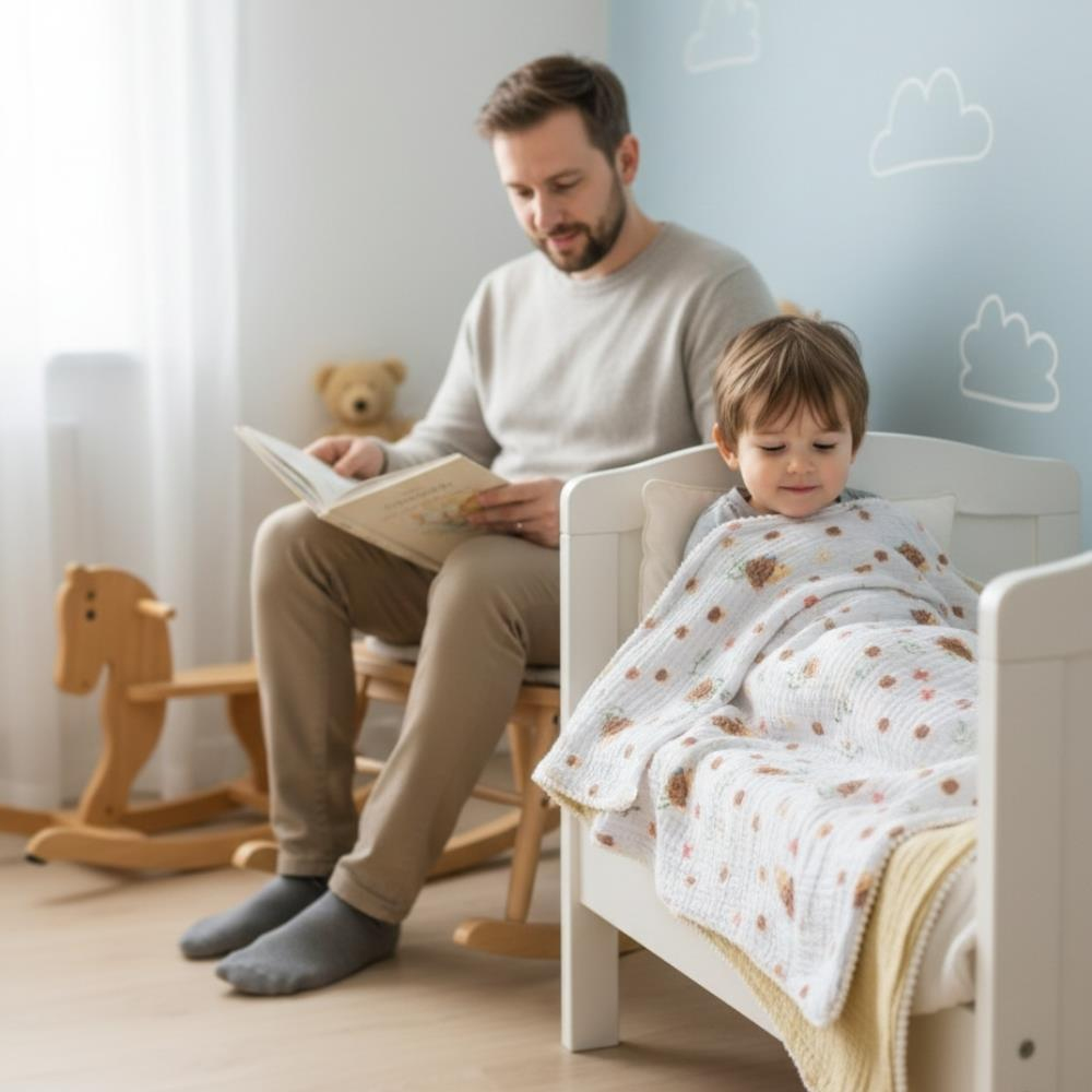 Münü Design Müslin Ponponlu Bebek Battaniyesi Kaplumbağa