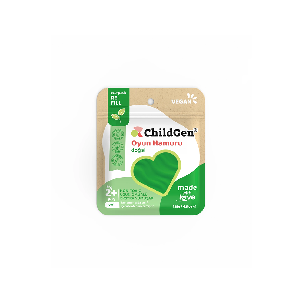 Childgen Play Dough Kartuş 125 gr Yeşil Oyun Hamuru
