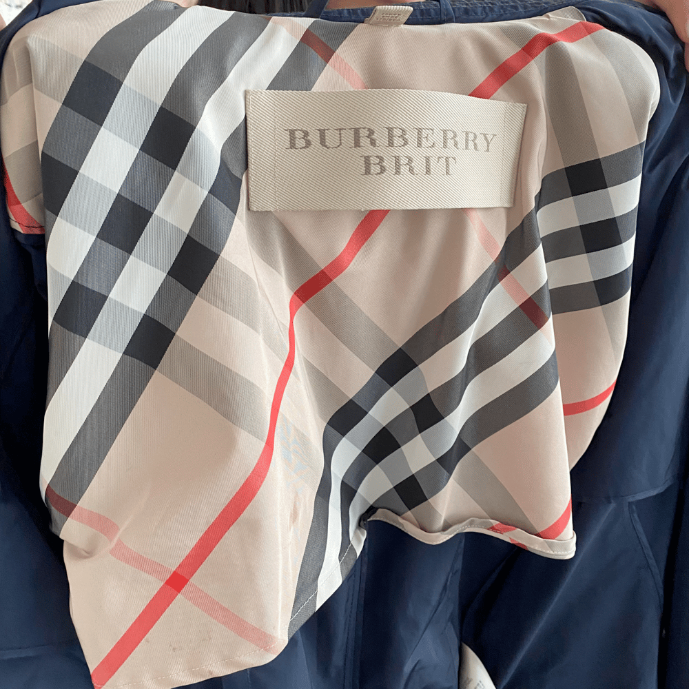 Burberry Lacivert Trençkot - L
