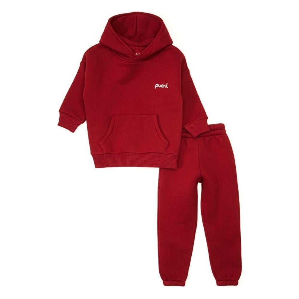 Pueril Kids Çocuk Eşofman Takımı Şardonlu Bordo