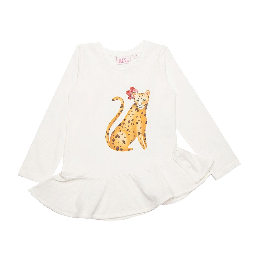 FIRFIRLI LONG SLEEVE FANCY CHEETAH T-SHIRT