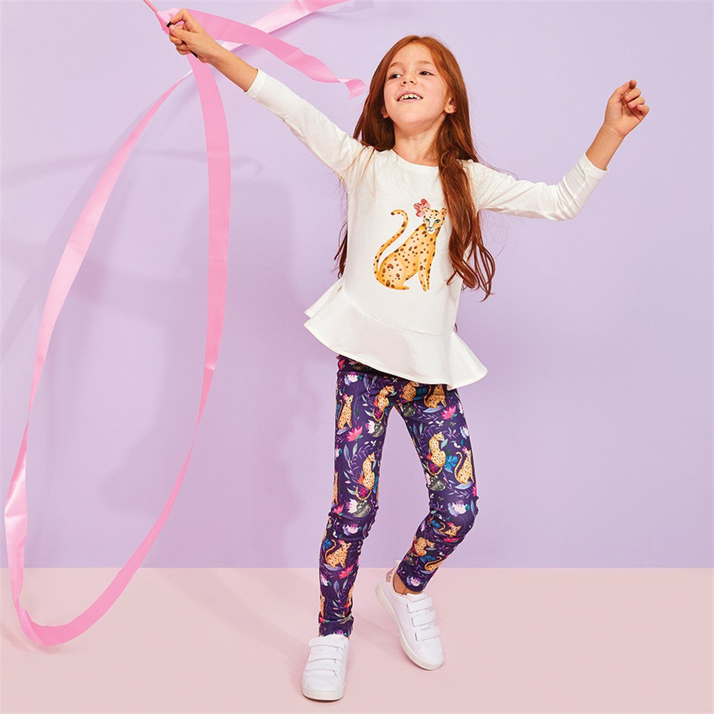 FIRFIRLI LONG SLEEVE FANCY CHEETAH T-SHIRT