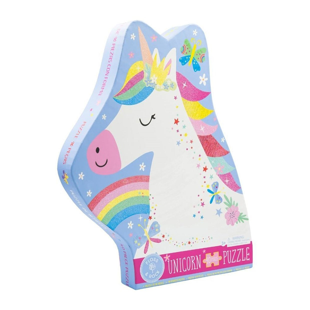Floss & Rock 40 Parça Şekilli Yap-Boz Rainbow Unicorn