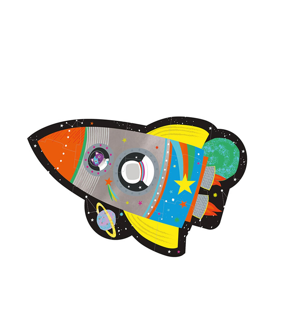 Floss & Rock Puzzle - Şekilli / Rocket (12 Parça)