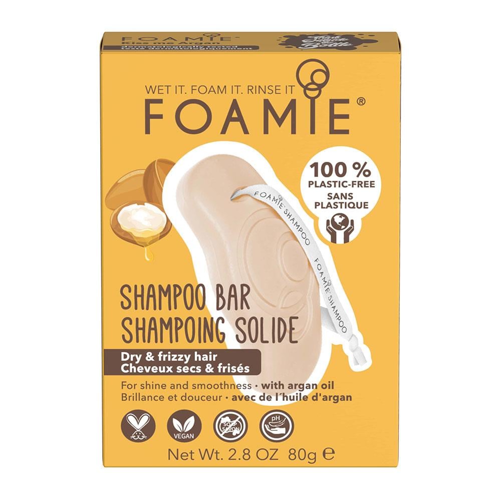 Foamie Kiss Me Argan Kuru ve Elektriklenen Kıvırcık Saçlar için Katı Şampuan