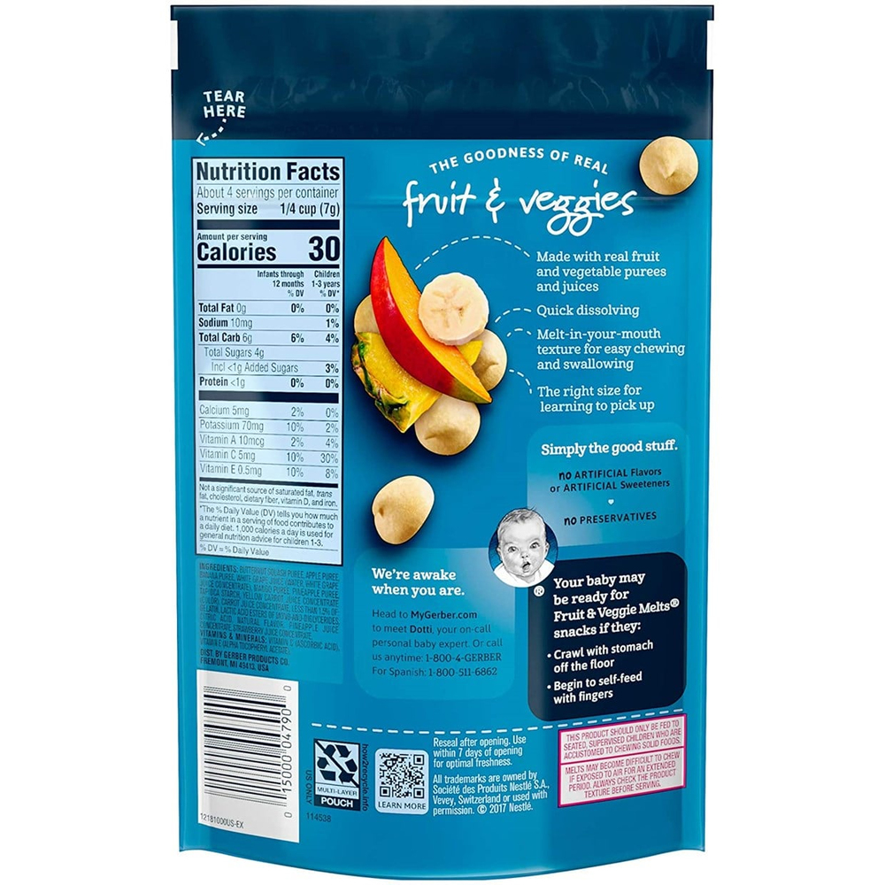GERBER FRUIT & VEGGIE MELTS