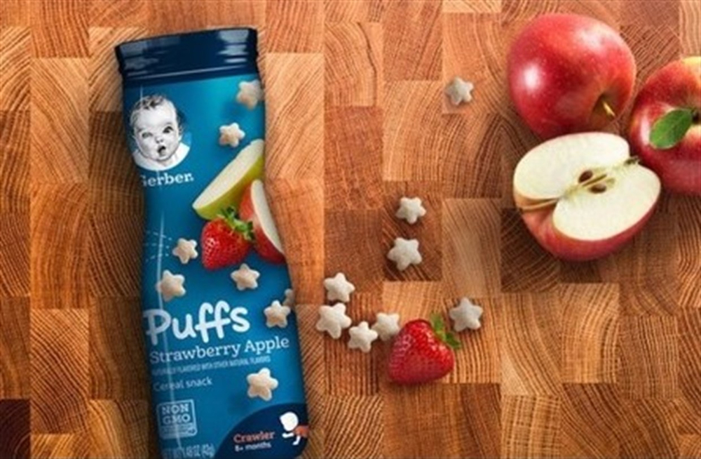 GERBER PUFFS ORGANİK ATIŞTIRMALIK - ÇİLEK & ELMA