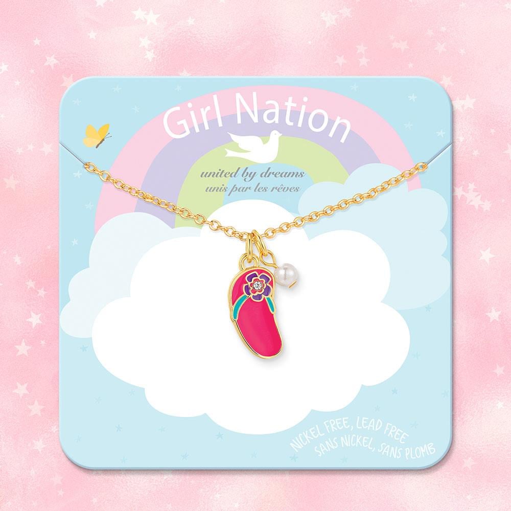 Girl Nation Crystal Flip Flop Kolye