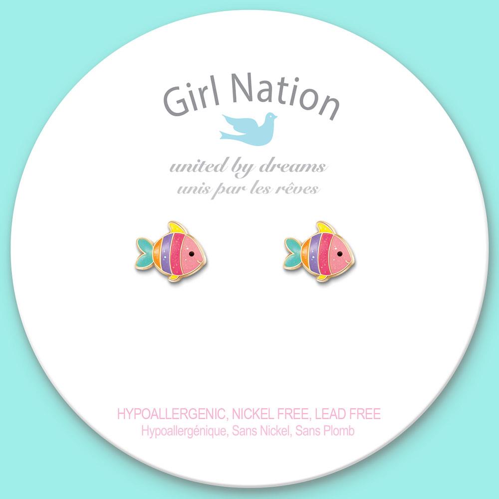 Girl Nation Cutie Studs Rainbow Fish Küpe