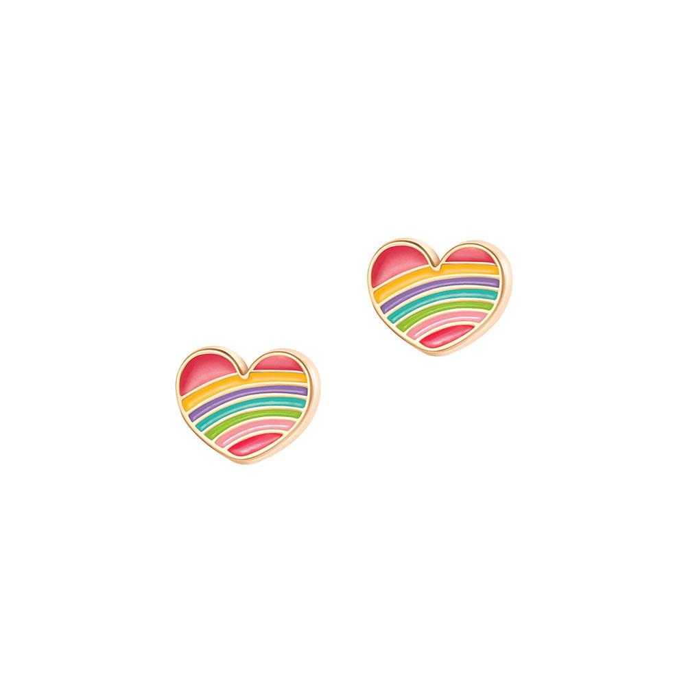 Girl Nation Cutie Studs Rainbow Heart Küpe
