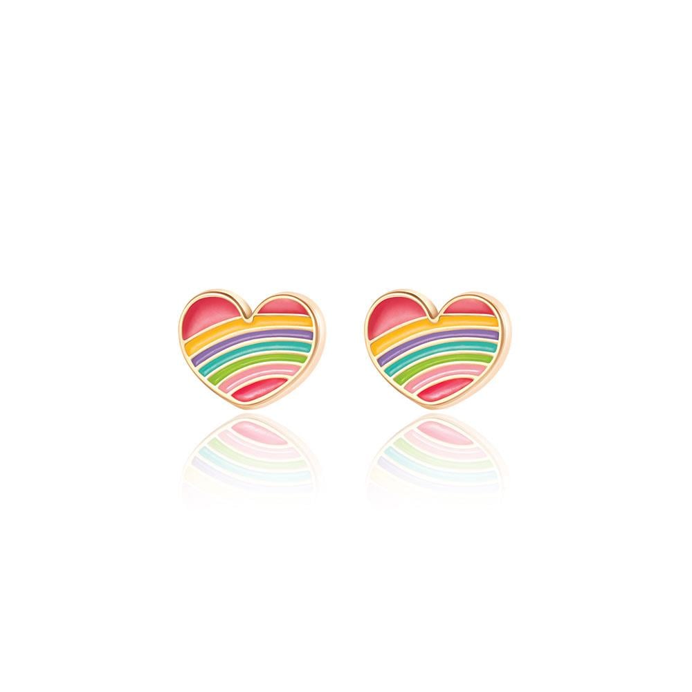 Girl Nation Cutie Studs Rainbow Heart Küpe