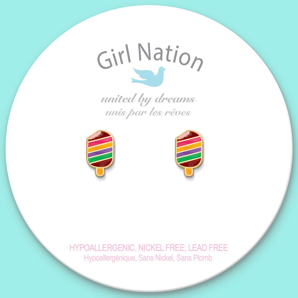 Girl Nation Cutie Studs Rainbow Pop Küpe
