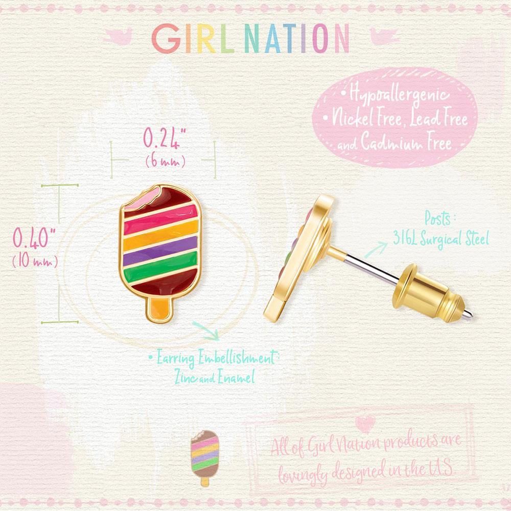 Girl Nation Cutie Studs Rainbow Pop Küpe