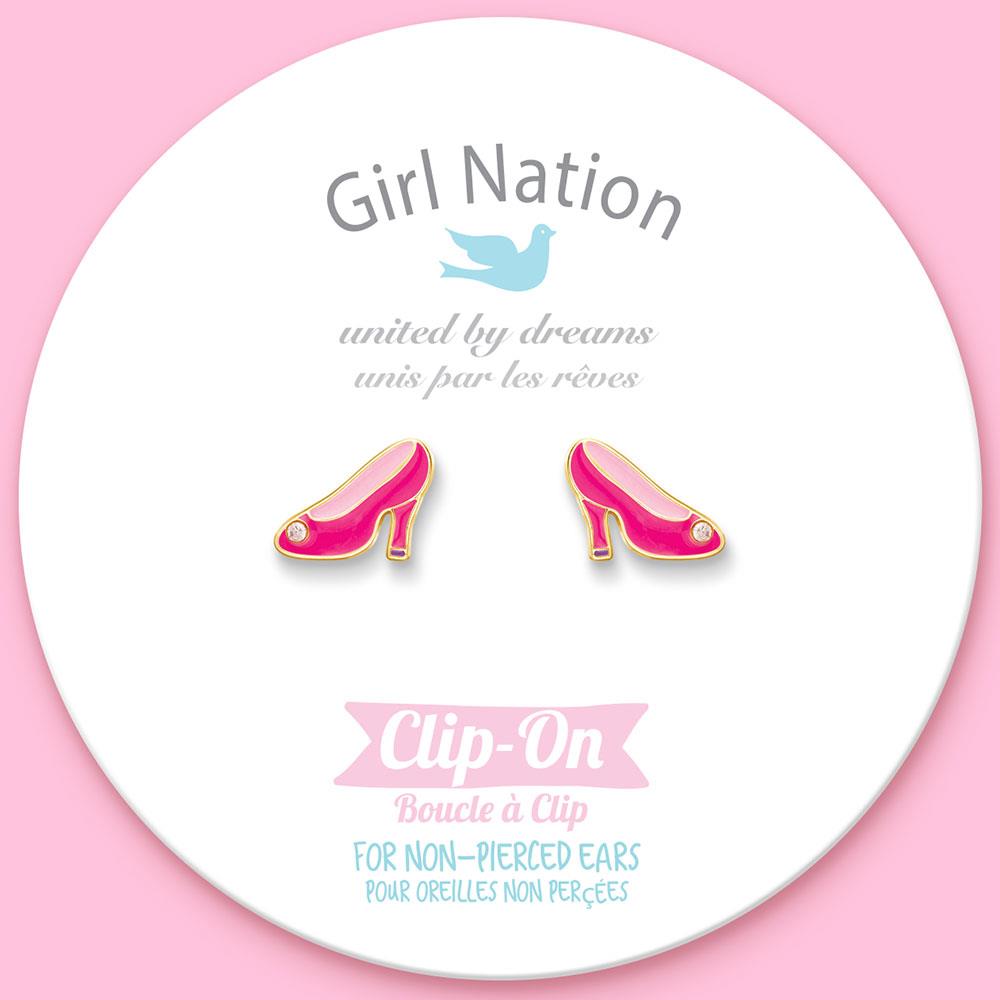 Girl Nation Hot Pink Heels Klipsli Küpe