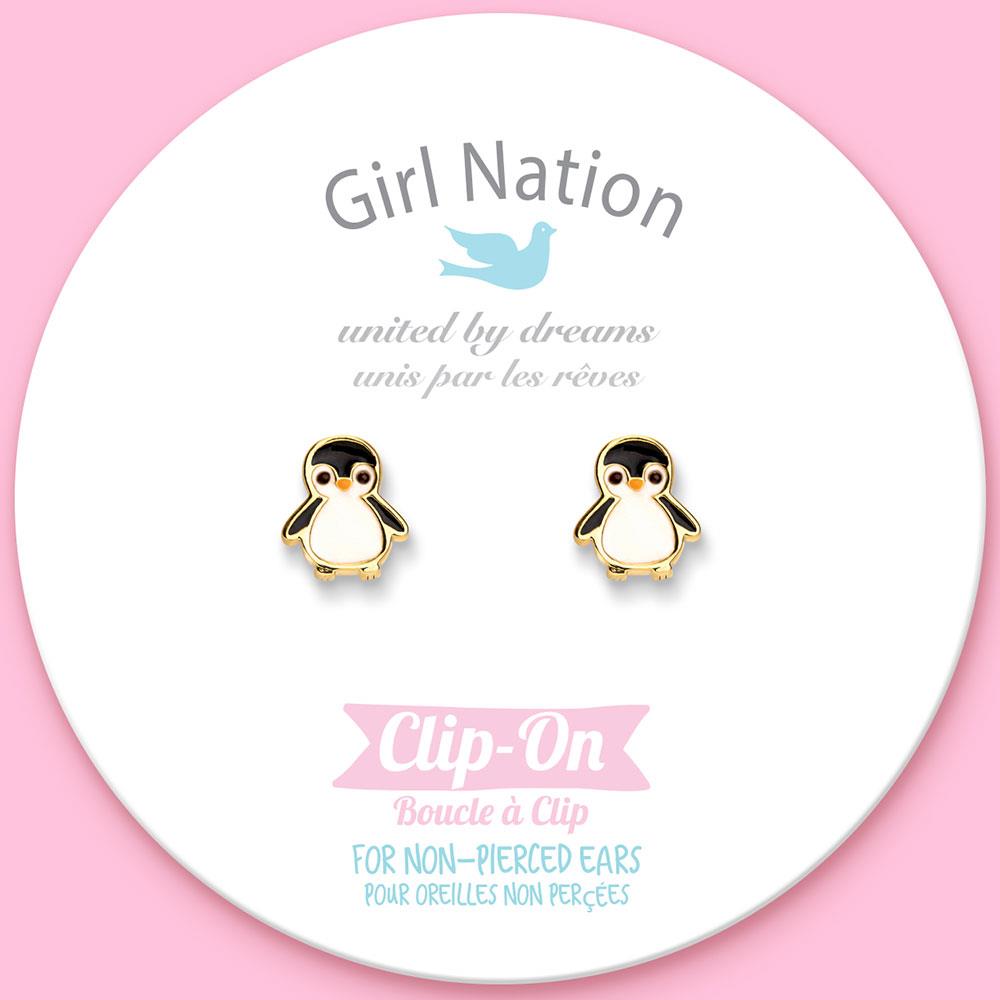 Girl Nation Personable Penguin Klipsli Küpe